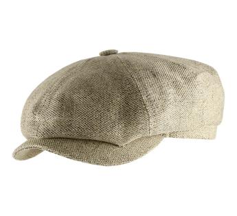 Stetson Bakerboy Capuchon Casquette Hatteras Herringbone Bleu Beige 327 Laine Vierge NEUF